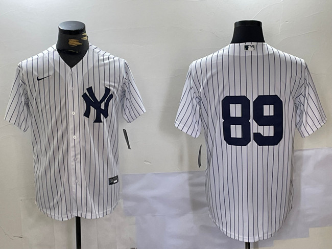 Men's New York Yankees #89 Jasson Domínguez White Cool Base Stitched Baseball Jersey