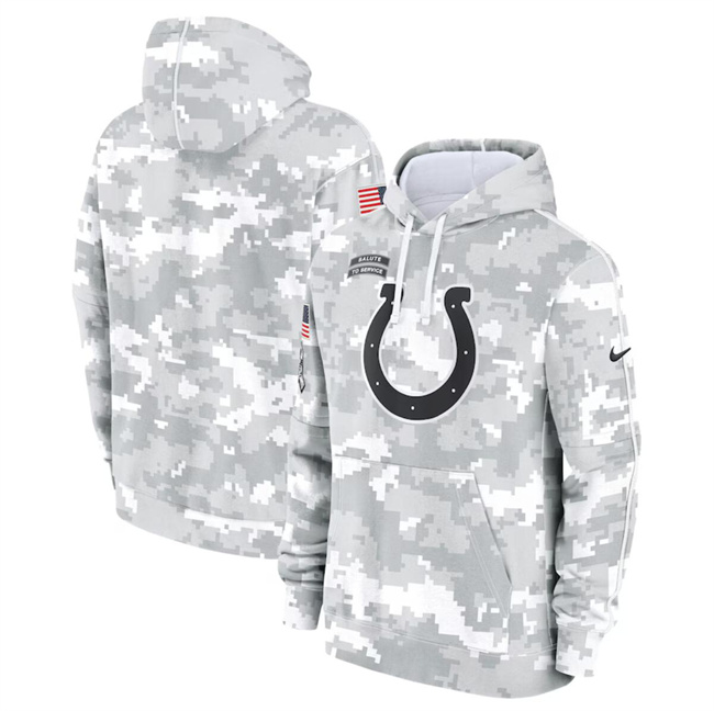 Men's Indianapolis Colts 2024 Arctic Camo Salute to Service Club Fleece Pullover Hoodie