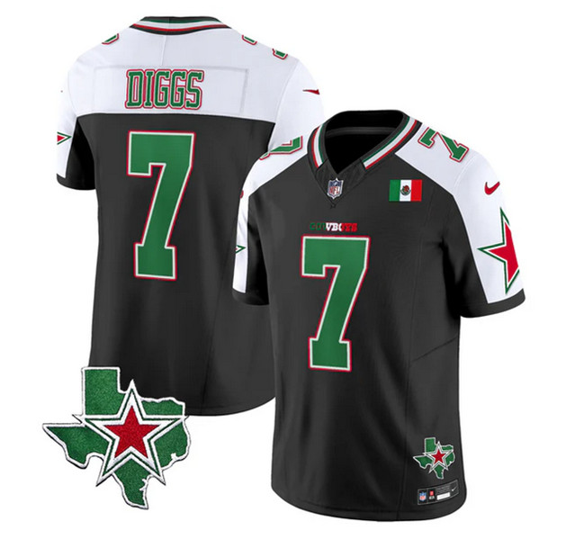 Men's Dallas Cowboys #7 Trevon Diggs Black 2024 F.U.S.E. Mexico Alternate Vapor Untouchable Limited Stitched Jersey