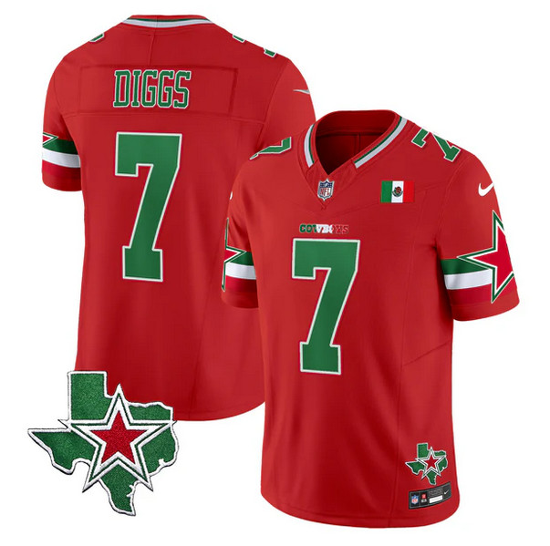 Men's Dallas Cowboys #7 Trevon Diggs Red 2024 F.U.S.E. Mexico Vapor Untouchable Limited Stitched Jersey