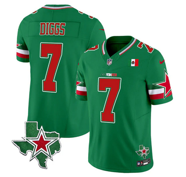 Men's Dallas Cowboys #7 Trevon Diggs Green 2024 F.U.S.E. Mexico Vapor Untouchable Limited Stitched Jersey