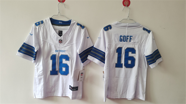 Women's Detroit Lions #16 Jared Goff White 2024 F.U.S.E. Vapor Limited Stitched Jersey(Run Smaller)