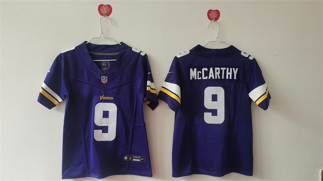 Youth Minnesota Vikings #9 J.J. McCarthy Purple F.U.S.E Vapor Untouchable Limited Stitched Jersey