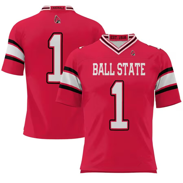 Men's Ball State Cardinals #1 Cardinal Stitched Football Jersey