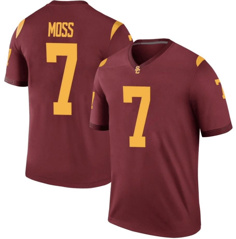 Men's USC Trojans #7 Miller Moss Red Stitched Jersey