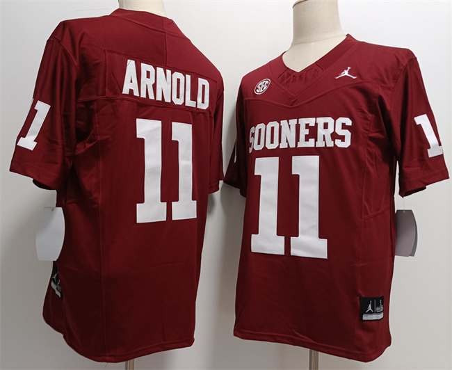 Men's Oklahoma Sooners #11 Jackson Arnold Red F.U.S.E Stitched Jersey