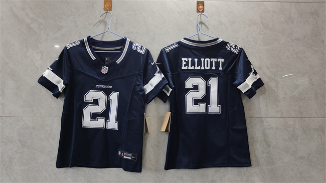 Youth Dallas Cowboys #21 Ezekiel Elliott Navy 2023 F.U.S.E. Limited Stitched Football Jersey