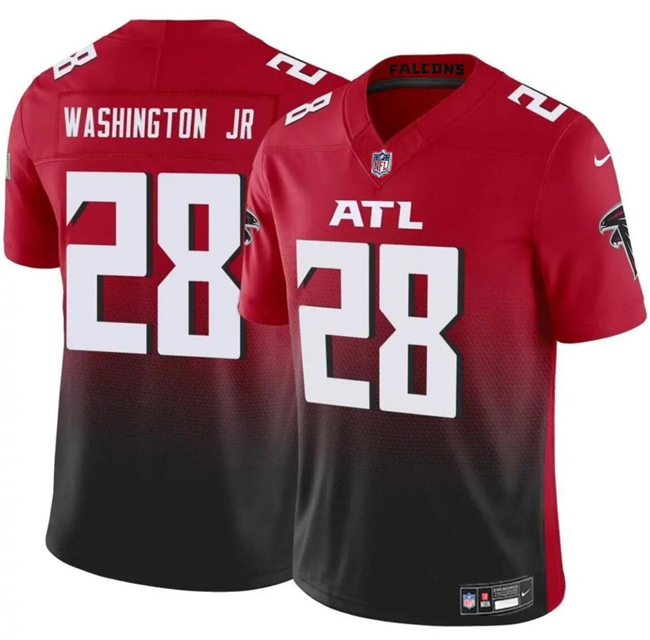 Youth Atlanta Falcons #28 Carlos Washington Jr Red_Black 2024 F.U.S.E Vapor Untouchable Limited Stitched Football Jersey