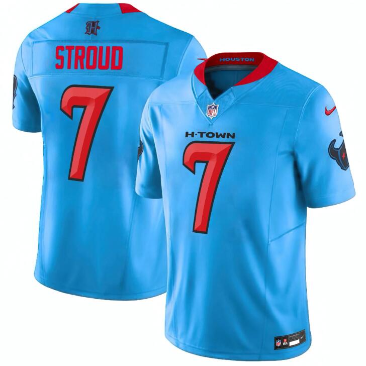 Youth Houston Texans #7 C.J. Stroud Blue 2024 Vapor F.U.S.E. Limited Stitched Football Jersey