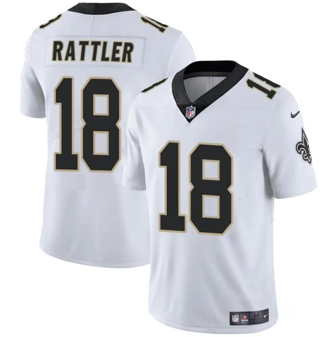 Youth New Orleans Saints #18 Spencer Rattler White Vapor Limited Stitched Football Jersey