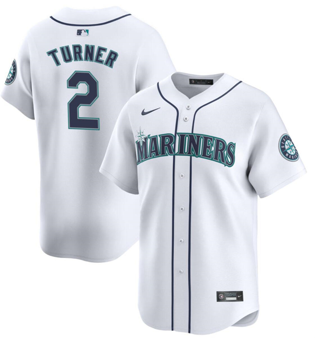 Youth Seattle Mariners #2 Justin Turner White 2024 Home Limited Stitched jersey