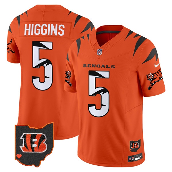 Men's Cincinnati Bengals #5 Tee Higgins Orange F.U.S.E. Special Vapor Untouchable Limited Stitched Football Jersey