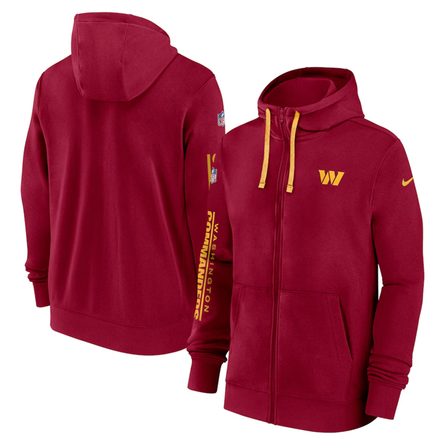 Men's Washington Commanders Burgundy 2024 Team Full-Zip Hoodie