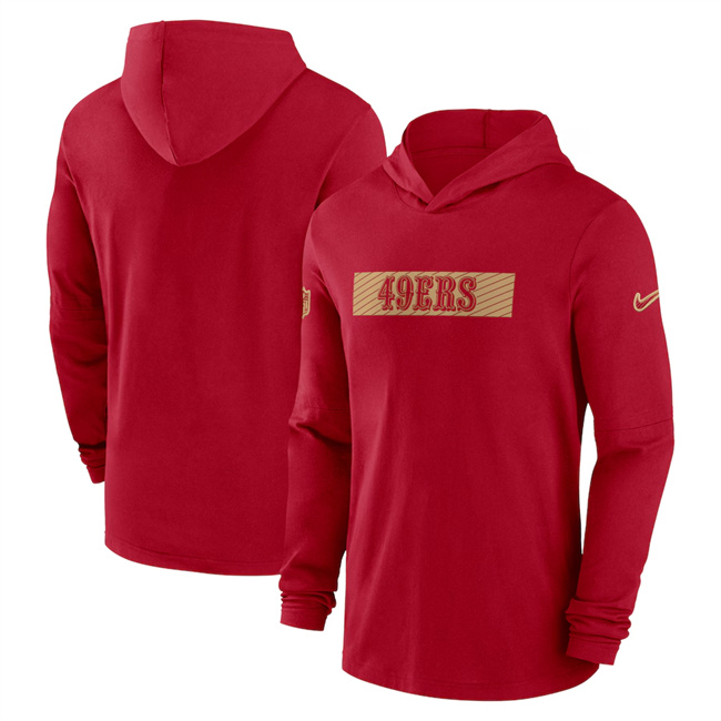 Men's San Francisco 49ers Scarlet Sideline Performance Hoodie