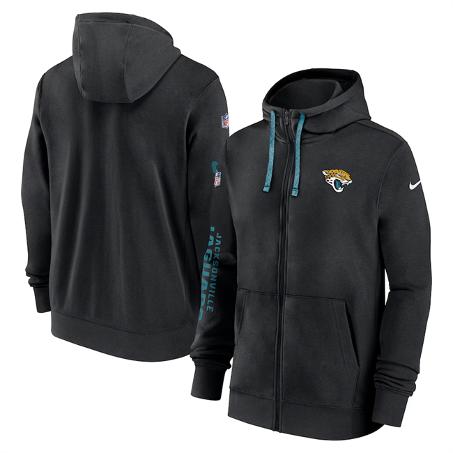 Men's Jacksonville Jaguars Black 2024 Team Full-Zip Hoodie