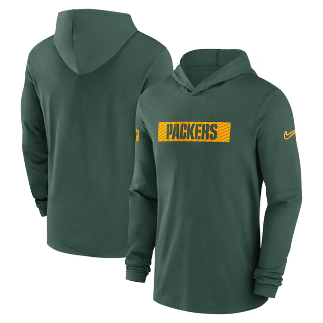 Men's Green Bay Packers Green Sideline Performance Hoodie