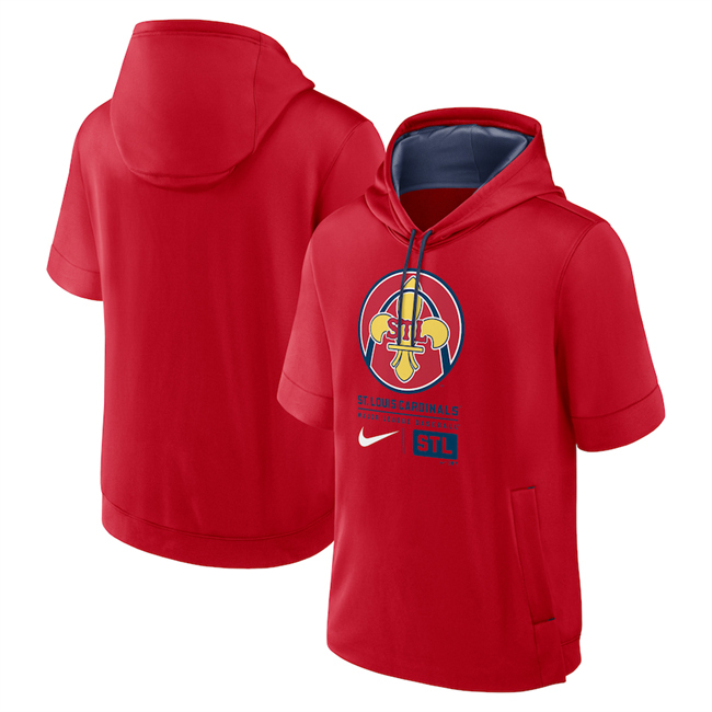 Men's St. Louis Cardinals Red City Connect Short Sleeve Pullover Hoodie