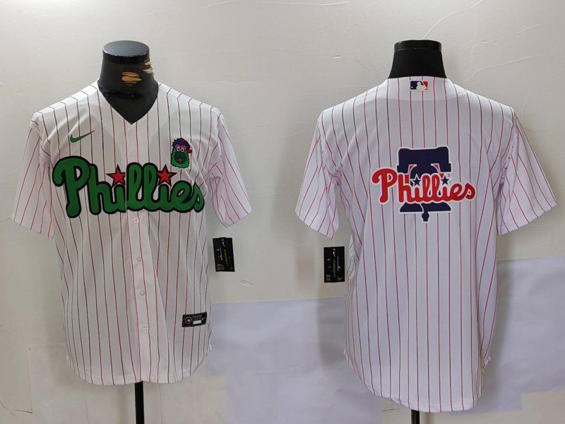 Men's Philadelphia Phillies Big Logo White Base Stitched Jersey