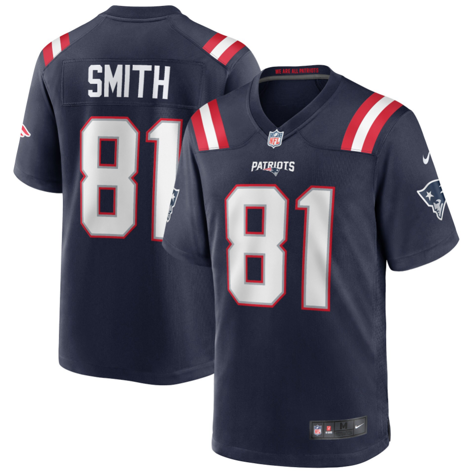 Men's New England Patriots #81 Jonnu Smith Navy Game Stitched Football Jersey