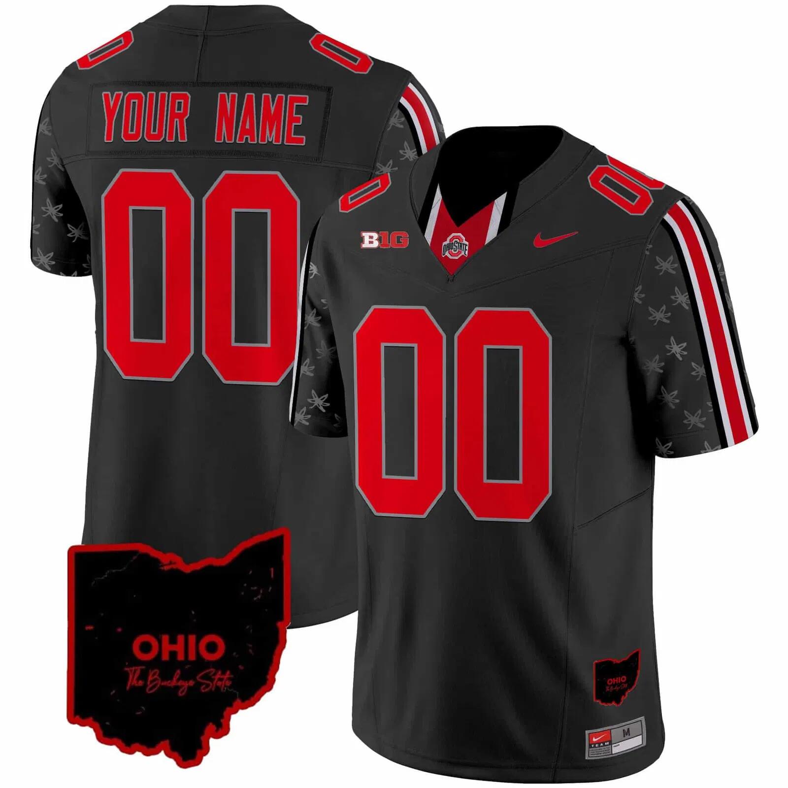 Men's Ohio State Buckeyes Custom Black 2024 F.U.S.E. With Home Patch Limited Stitched Football Jersey