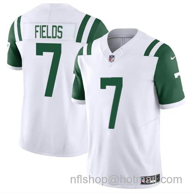 Men's New York Jets #7 Justin Fields White 2025 F.U.S.E. Classic Alternate Vapor Untouchable Limited Stitched Jersey