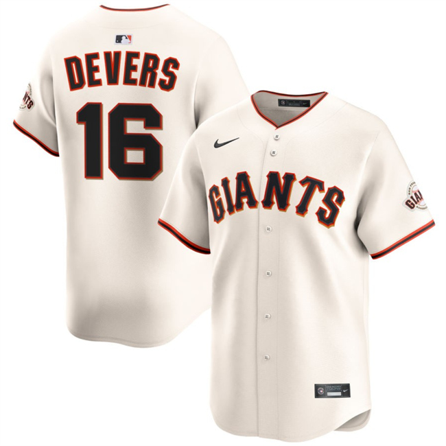 Men's Giants #16 Rafael Devers Cream Nike 2025 MLB Limited Jersey - All Stitched