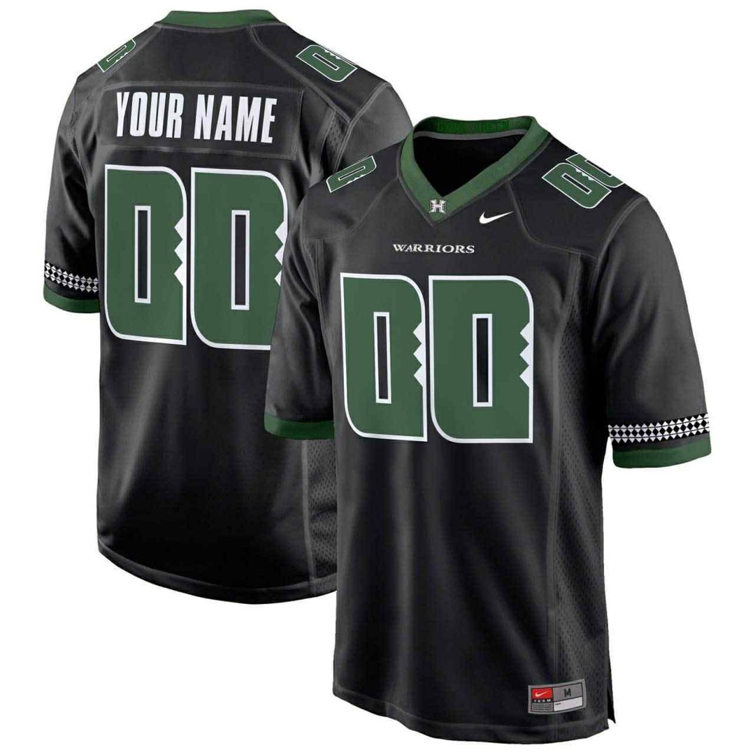 Men's Hawaii Rainbow Warriors Active Player Custom Black 2025 Nike Stitched Football Jersey