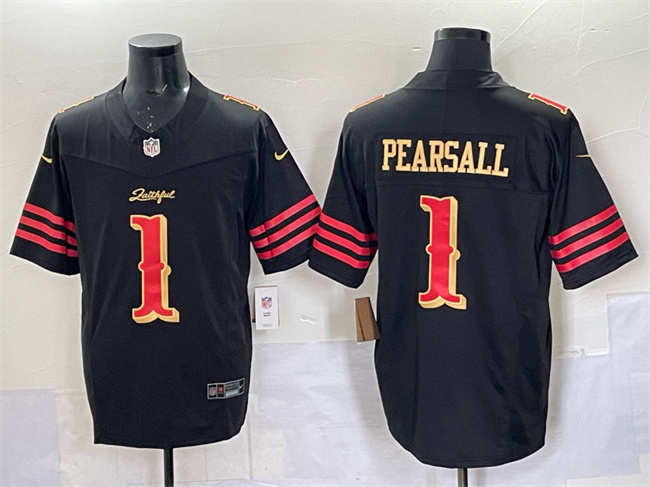 Youth San Francisco 49ers #1 Ricky Pearsall Black 2025 F.U.S.E. “Rivalries” Vapor Limited Stitched Football Jersey Youth San Francisco 49ers #1 Ricky Pearsall Black 2025 F.U.S.E. “Rivalries” Vapor Limited Stitched Football Jersey
