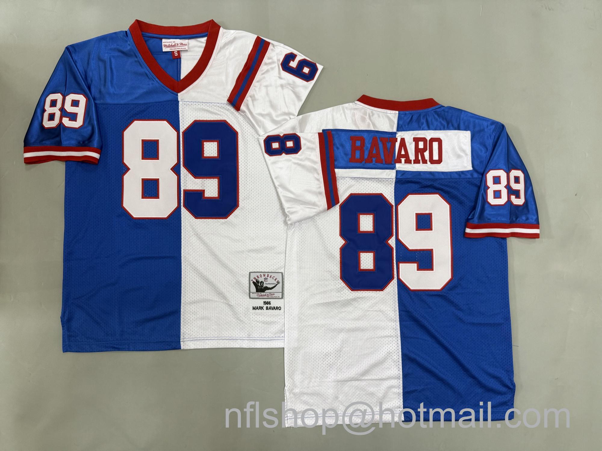 Men's New York Giants #89 Mark Bavaro Split Throwback Stitched Jersey