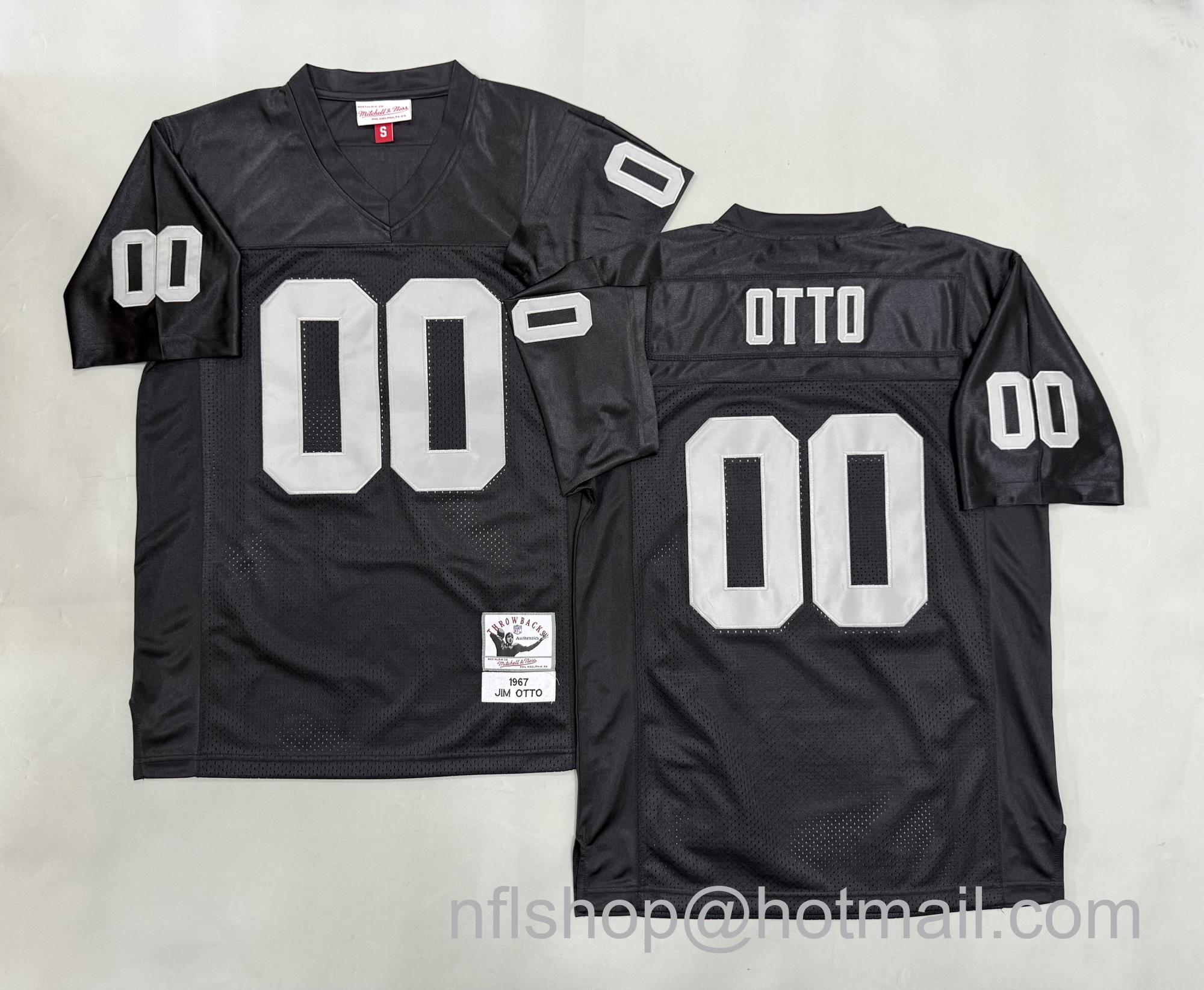 Men's Las Vegas Raiders #00 Jim Otto Black 1967 Throwback Stitched Jersey