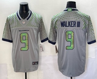 Men's Seattle Seahawks #9 Kenneth Walker III High-Decibel Zone Nike Rivalries 2025 F.U.S.E. Vapor Limited Jersey