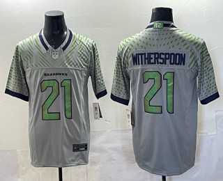 Men's Seattle Seahawks #21 Devon Witherspoon High-Decibel Zone Nike Rivalries 2025 F.U.S.E. Vapor Limited Jersey
