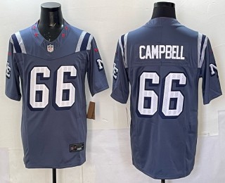 Men's New England Patriots #66 Will Campbell Storm Blue F.U.S.E. 2025 Vapor Limited Stitched Jersey