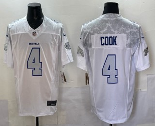 Men's Buffalo Bills #4 James Cook White 2025 F.U.S.E. 'Rivalries' Vapor Untouchable Limited Stitched Football Jersey