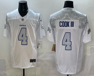 Men's Buffalo Bills #4 James Cook III White 2025 F.U.S.E. “Rivalries” Vapor Untouchable Limited Stitched Football Jersey
