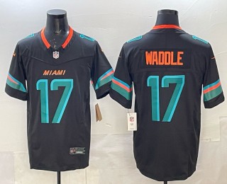 Men's Miami Dolphins #17 Jaylen Waddle Dark Waters Nike 'Rivalries' 2025 F.U.S.E. Vapor Limited Jersey
