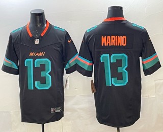 Men's Miami Dolphins #13 Dan Marino Dark Waters Nike 'Rivalries' 2025 F.U.S.E. Vapor Limited Jersey