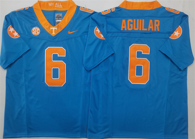 Men's Tennessee Volunteers #6 Joey Aguilar Blue 2025 F.U.S.E. Stitched Jersey