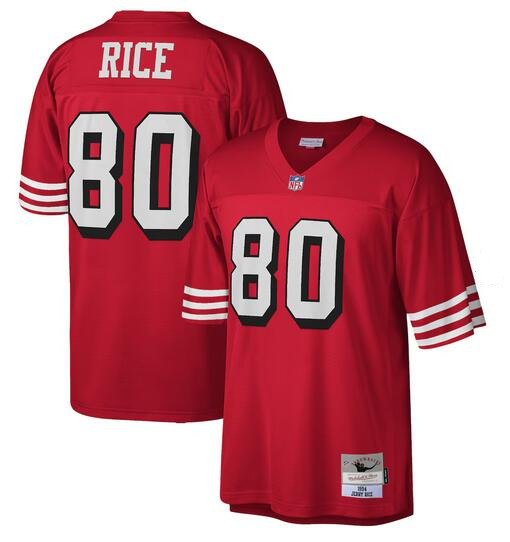 Men's San Francisco 49ers #80 Jerry Rice Red Stitched Football Jersey Men's San Francisco 49ers #80 Jerry Rice Red Stitched Football Jersey