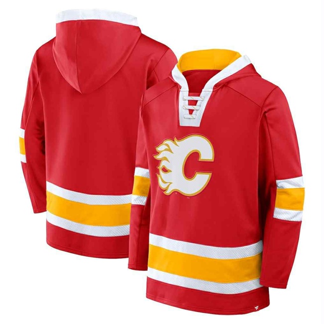 Men's Calgary Flames Red Pullover Hoodie Men's Calgary Flames Red Pullover Hoodie