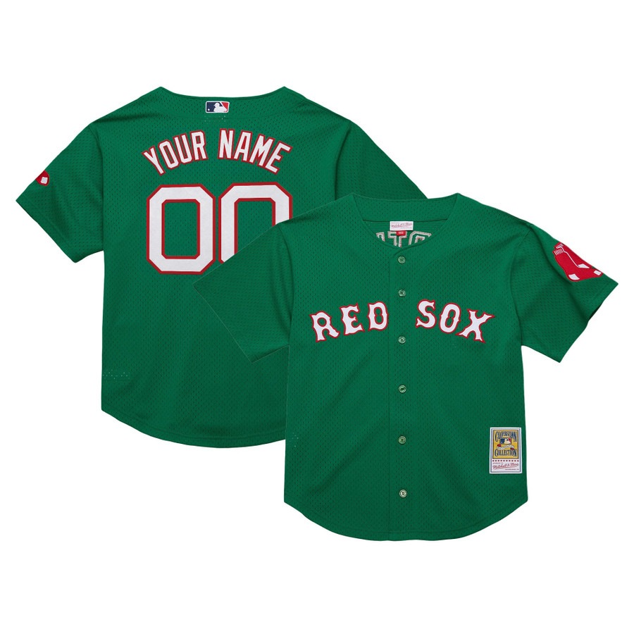 Men's Boston Red Sox Custom Green Throwback Cooperstown Collection Stitched Baseball Jersey