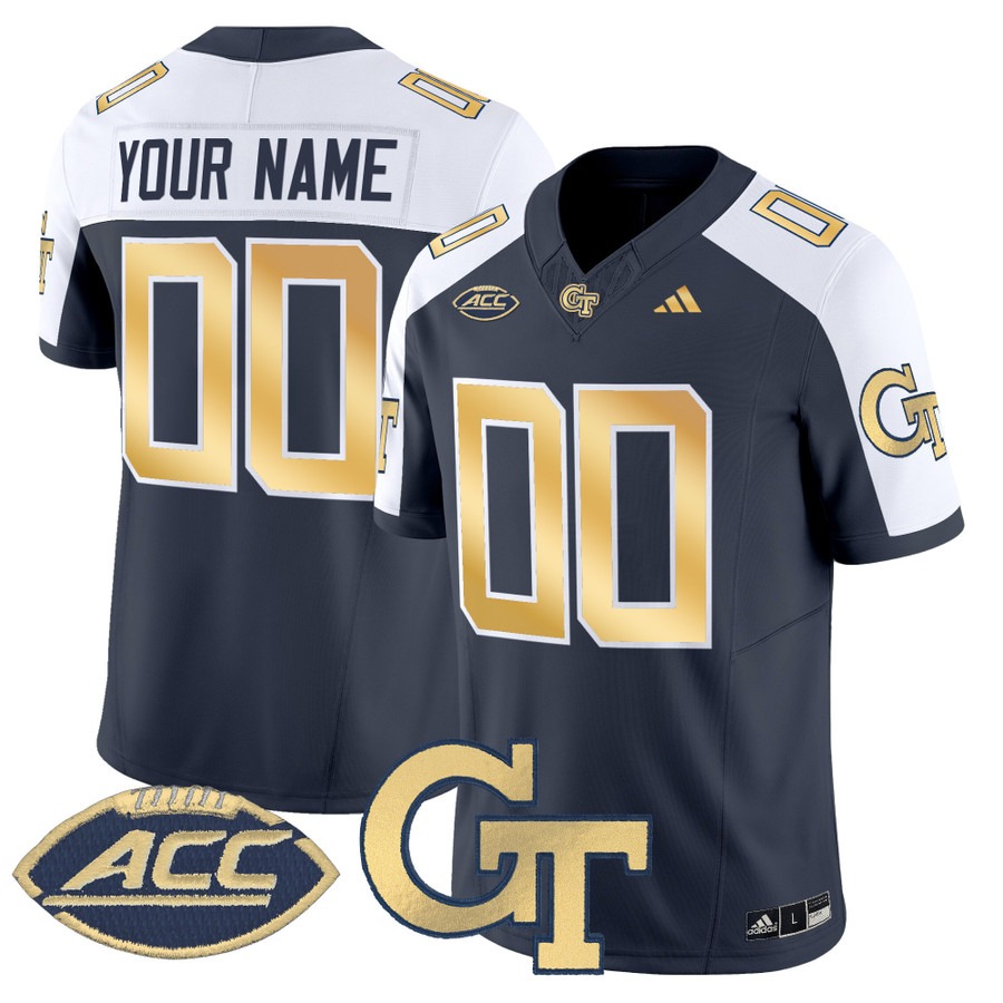 Men's Georgia Tech Yellow Jackets Custom Navy Alternate 2025 Vapor F.U.S.E. Limited Stitched Football Jersey