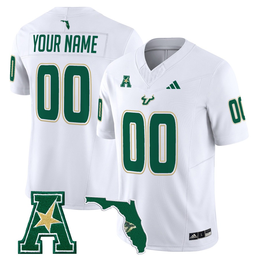 Men's South Florida Bulls Custom White 2025 Vapor F.U.S.E. Limited Stitched Football Jersey