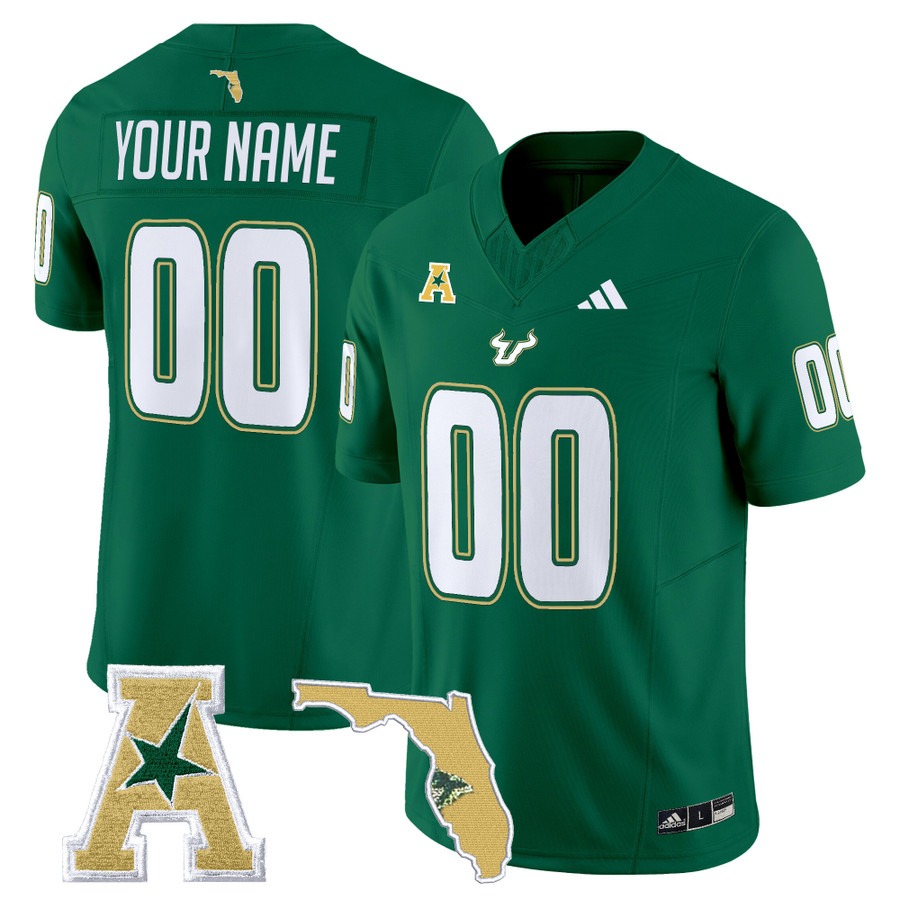 Men's South Florida Bulls Custom Green 2025 Vapor F.U.S.E. Limited Stitched Football Jersey