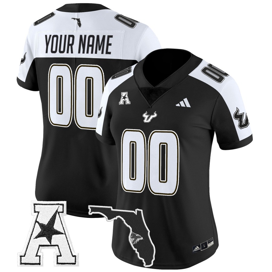 Women's South Florida Bulls Custom Black Alternate 2025 Vapor Limited Stitched Football Jersey