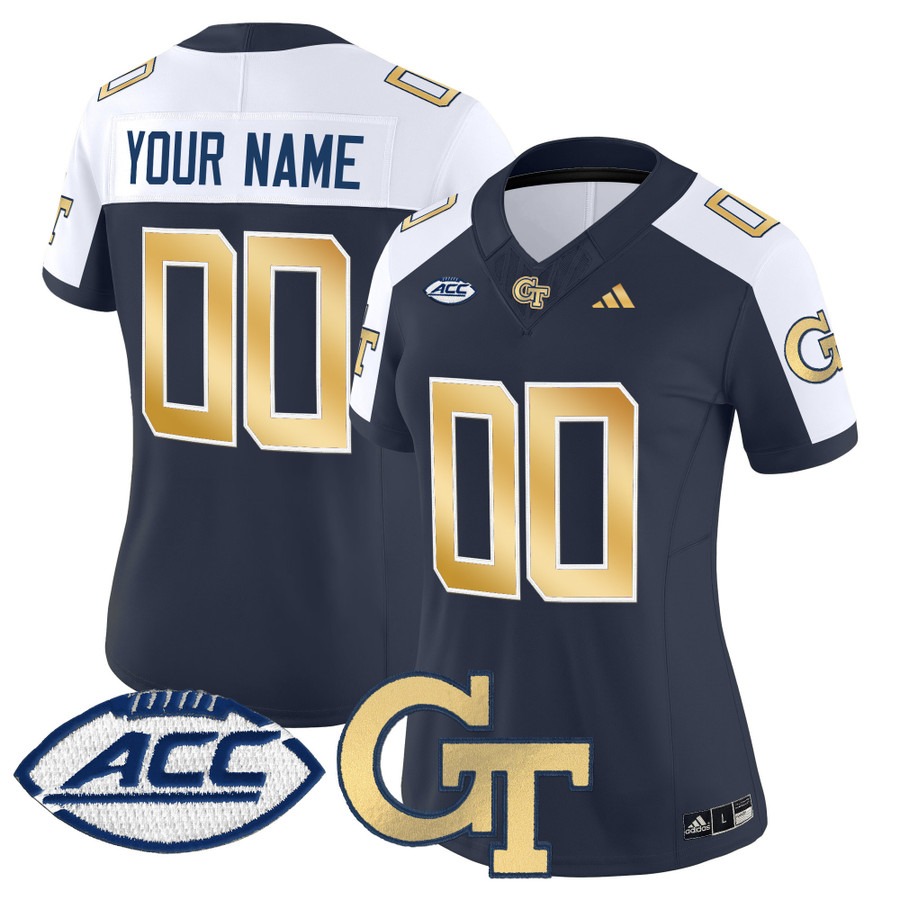 Women's Georgia Tech Yellow Jackets Custom Navy Alternate 2025 Vapor F.U.S.E. Limited Stitched Football Jersey
