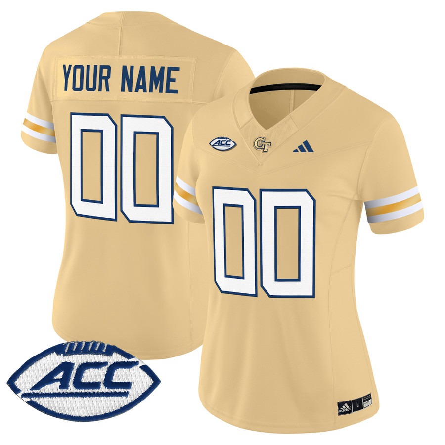 Women's Georgia Tech Yellow Jackets Custom Gold 2025 Vapor F.U.S.E. Limited Stitched Football Jersey