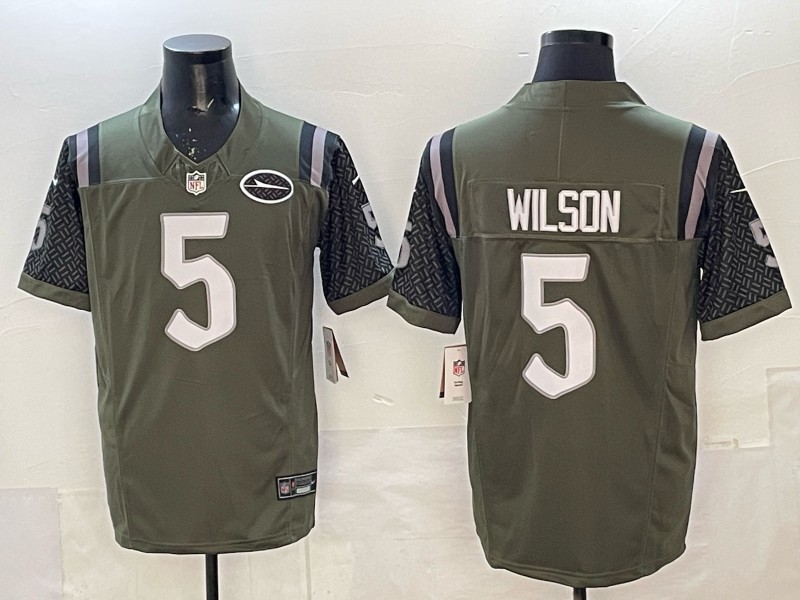 Men's New York Jets #5 Garrett Wilson Gotham City Football Club Nike Rivalries 2025 F.U.S.E. Vapor Limited Jersey