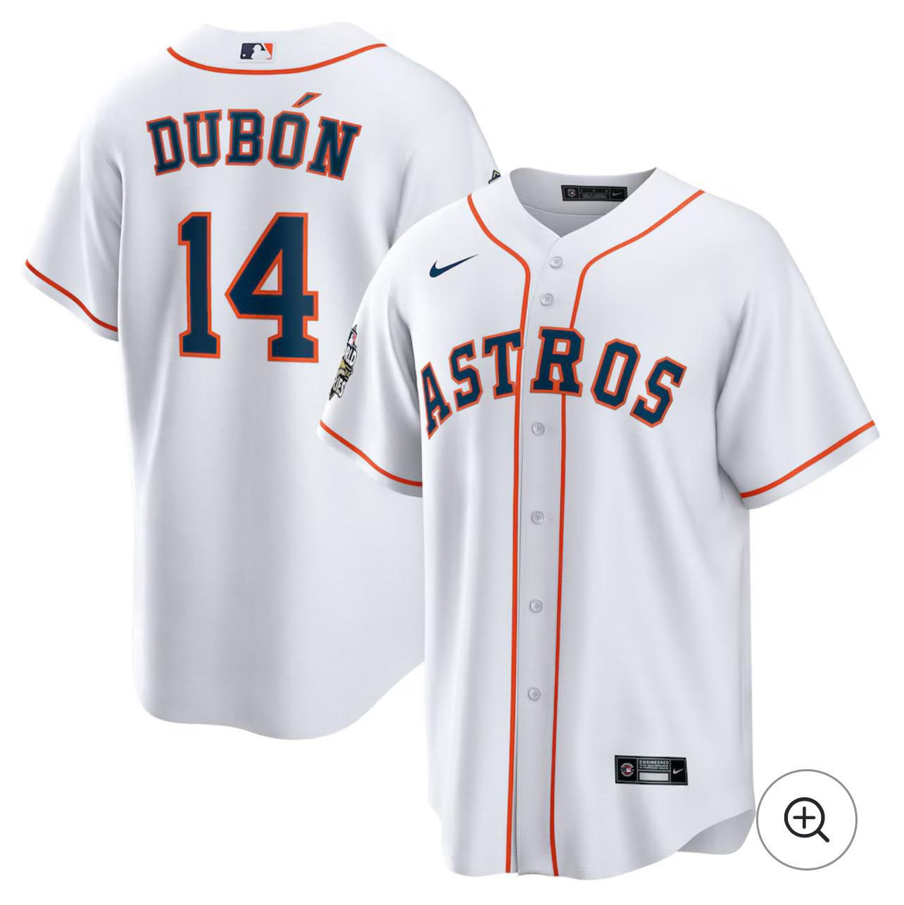 Men's Houston Astros #14 Mauricio Dubon White Home Nike MLB Jersey Men's Houston Astros #14 Mauricio Dubon White Home Nike MLB Jersey