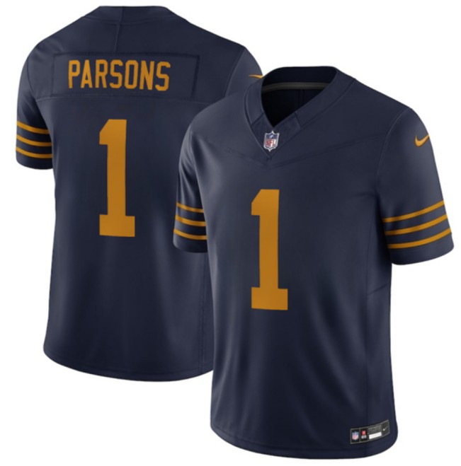 Youth Green Bay Packers #1 Micah Parsons Navy The 1923 Classic Vapor F.U.S.E. Limited Stitched Football Jersey Youth Green Bay Packers #1 Micah Parsons Navy The 1923 Classic Vapor F.U.S.E. Limited Stitched Football Jersey